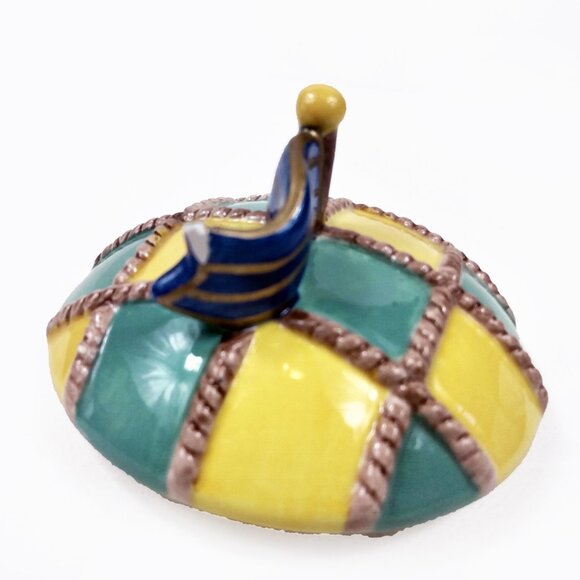 Vintage 1995 Fitz & Floyd Bunnies Hot Air Balloon Cookie Jar - Picture 13 of 13